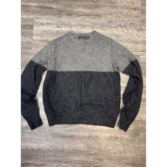 5th Avenue 100% Cashmere  Colorblock Crewneck Sweater Minimalist - Picture 1 of 4